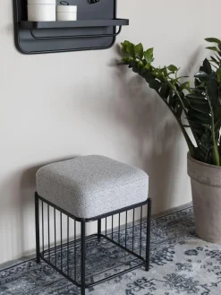 Taburete tapizado en tejido bouclé Milou