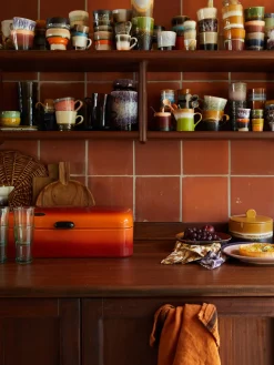 Tazas artesanales con esmalte reactivo 70s, 4 uds.