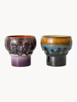 Tazas artesanales de gres 70's, 2 uds.
