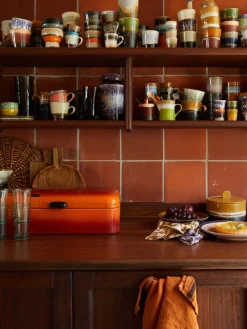 Tazas artesanales esmaltada 70s, 6 uds.