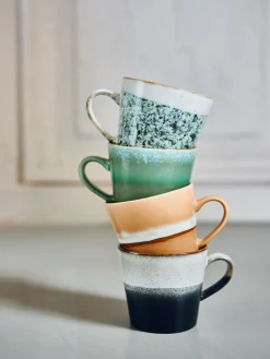 Tazas artesanales 70's, 4 uds.