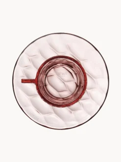 Tazas de café con platitos con relieves Jellies, 4 uds.