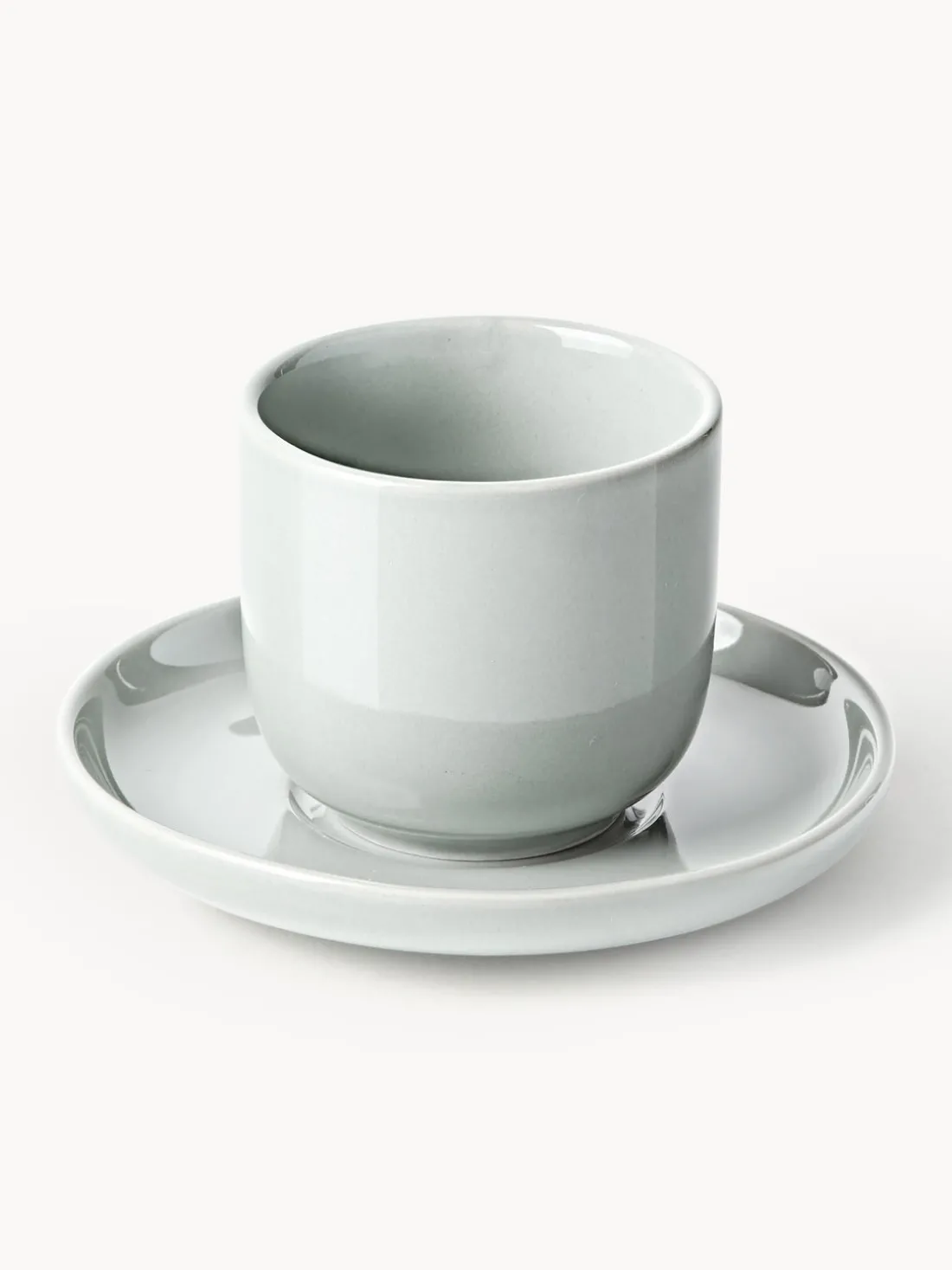 Tazas de café espresso con platitos de porcelana Nessa, 4 uds.