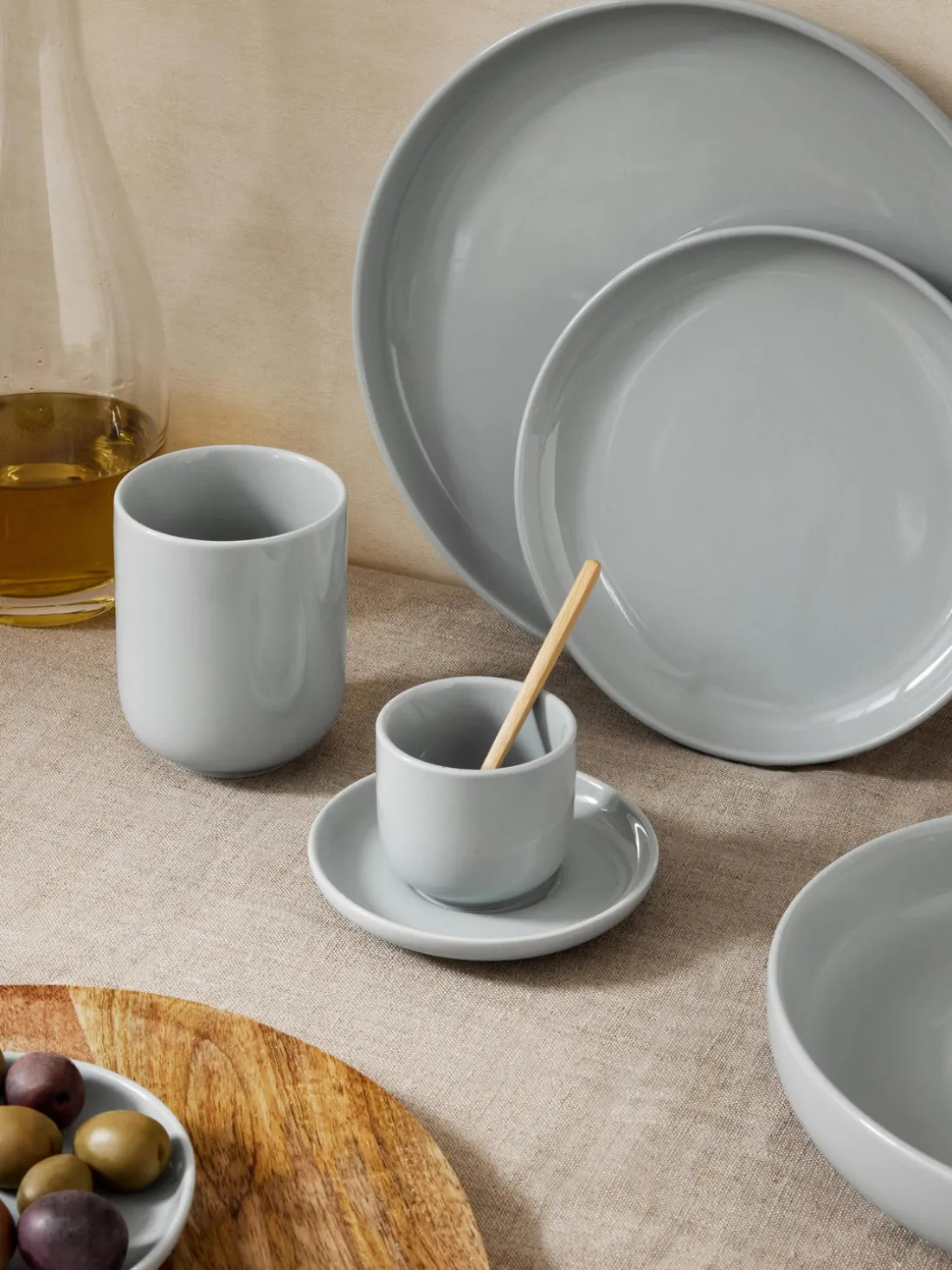 Tazas de café espresso con platitos de porcelana Nessa, 4 uds.