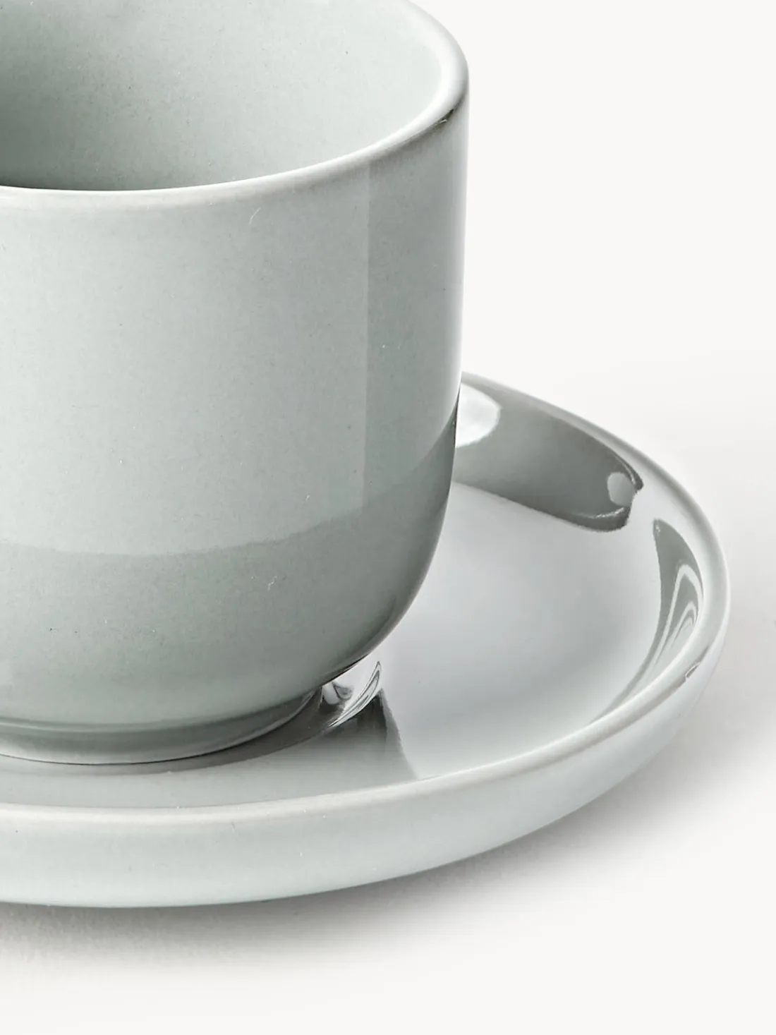 Tazas de café espresso con platitos de porcelana Nessa, 4 uds.