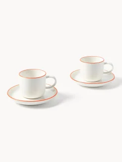 Tazas espresso con platitos de porcelana Facile, 2 uds.