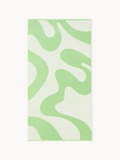 Toalla de playa de terciopelo con estampado ondulado Pia