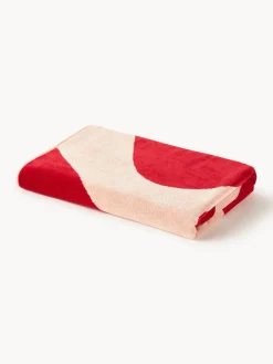 Toalla de playa de terciopelo con estampado ondulado Pia