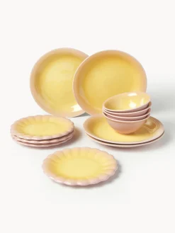 Vajilla artesanal Marguerite, 4 comensales, 12 pzas.