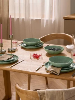 Vajilla de porcelana con relieves Sali, 4 comensales (12 pzas.)