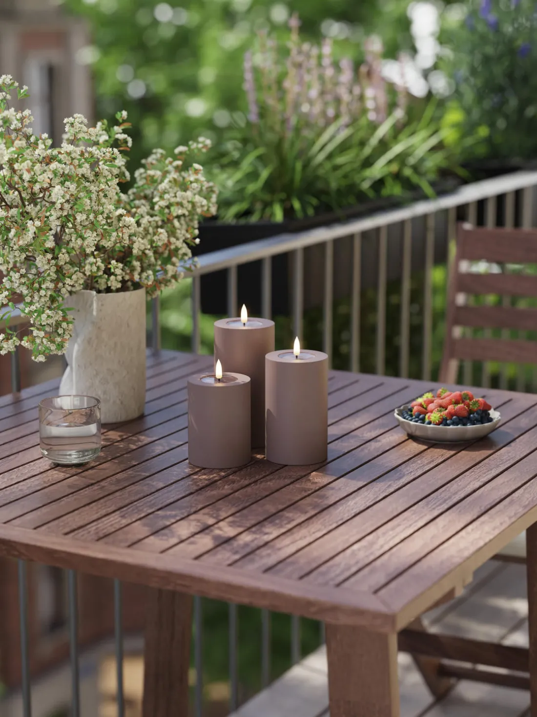 Vela LED artesanal Real Flame, 15 cm