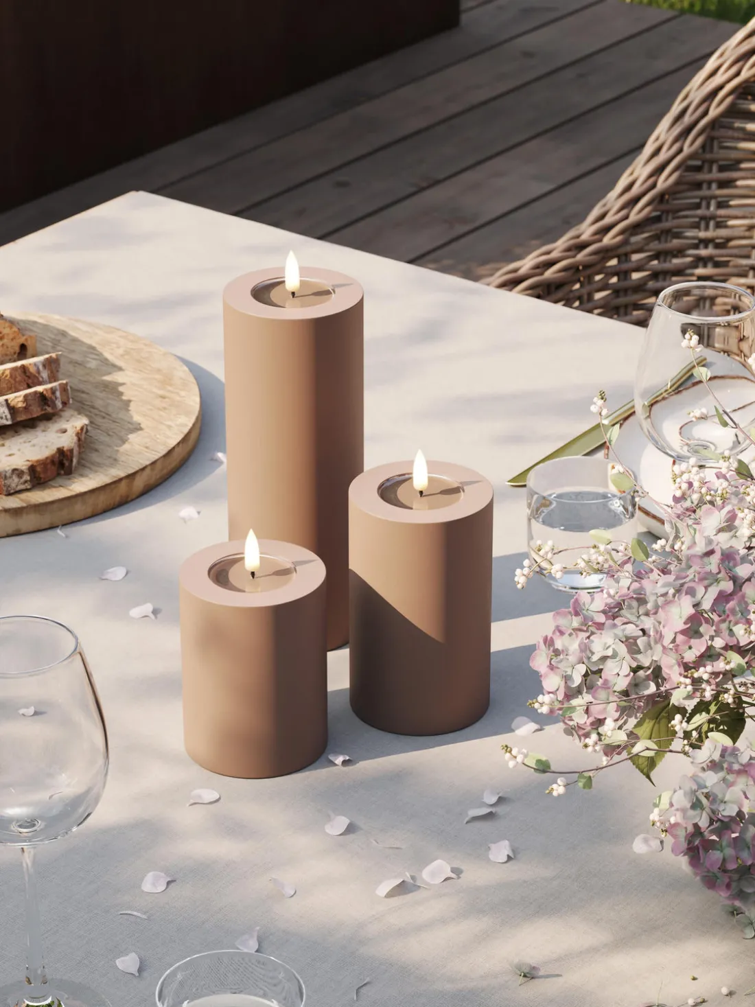 Vela LED artesanal Real Flame, 15 cm