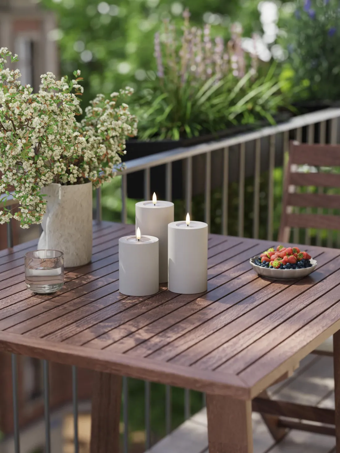 Vela LED artesanal Real Flame, 15 cm