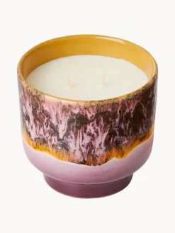 Vela perfumada artesanal de dos mechas 70´s (salvia y pétalos de rosa)