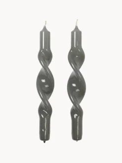 Velas cónicas artesanales Twist, 2 uds.