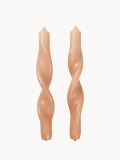 Velas cónicas artesanales Twist, 2 uds.