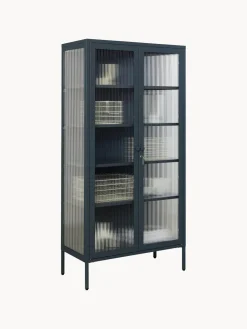 Vitrina de metal con cristal acanalado The Collector