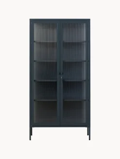 Vitrina de metal con cristal acanalado The Collector