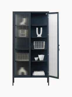 Vitrina de metal con cristal acanalado The Collector