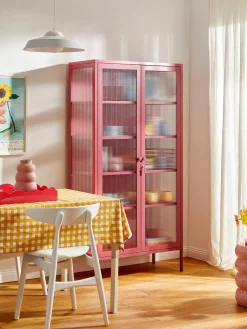 Vitrina de metal con cristal acanalado The Collector