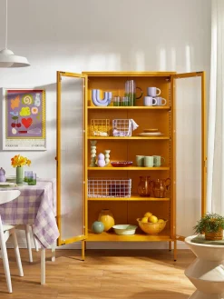 Vitrina de metal con cristal acanalado The Collector