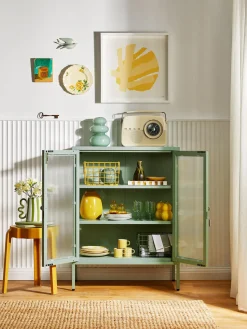 Vitrina de metal con cristal acanalado The Mixer