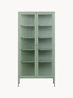 Vitrina de metal con cristal acanalado The Collector