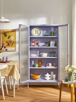 Vitrina de metal con cristal acanalado The Collector