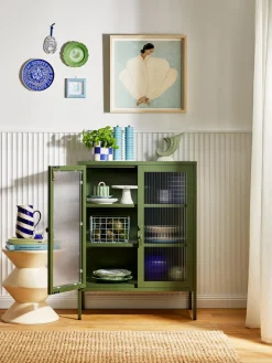 Vitrina de metal con cristal acanalado The Mixer