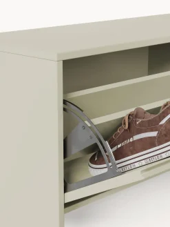 Zapatero de pared con puertas abatibles y frente acanalado Shea